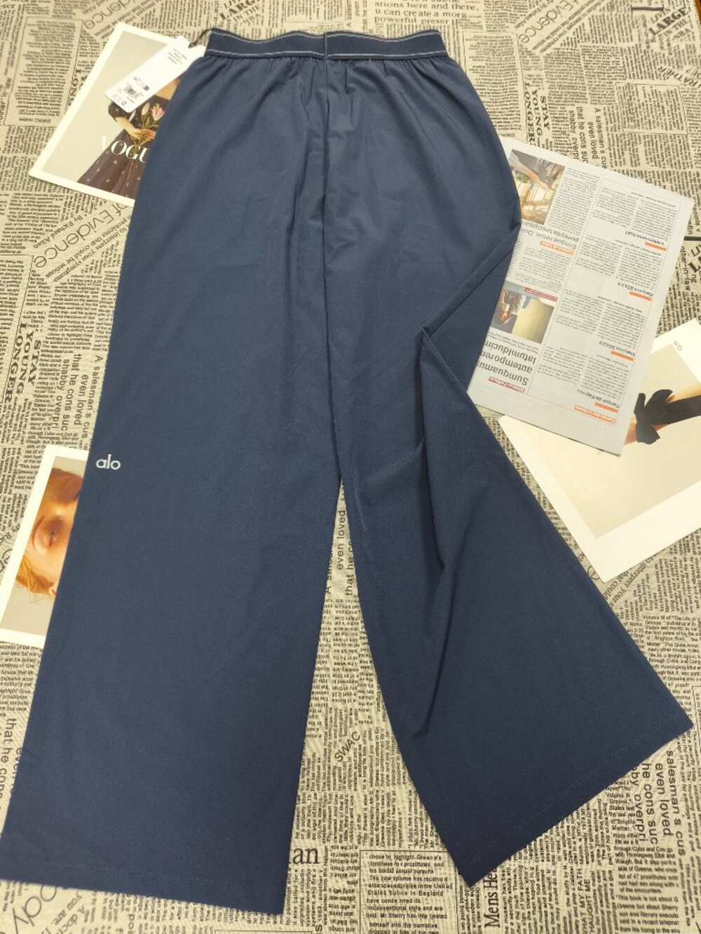 Alo Yoga Navy Blue Wide Leg Pants π Y2K Athleisure Leisure Office (Regular)π - Picture 3 of 8
